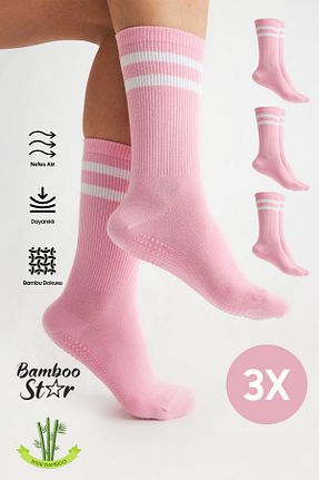 جوراب یوگا صورتی bamboo star - کد 923596541