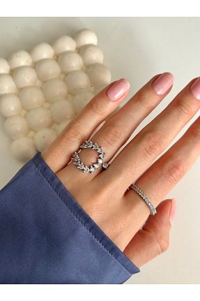 انگشتر استیل (فولاد) سفید زنانه روکش نقره Ressia - کد 922786728