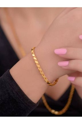 دستبند استیل (فولاد) زرد زنانه استیل ضد زنگ sedaucess - کد 922782503