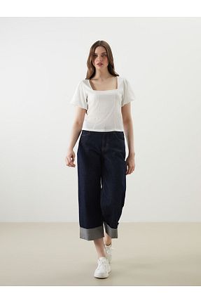 شلوار جین آبی زنانه پاچه گشاد LC Waikiki - کد 922804719