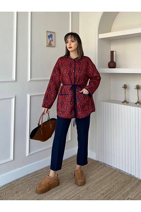 کت اسپرت زرشکی زنانه اورسایز MODA - کد 923488857