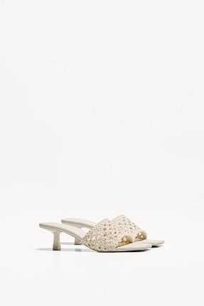 صندل بژ زنانه پاشنه نازک Bershka - کد 922802750