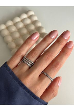 انگشتر استیل (فولاد) سفید زنانه روکش نقره Ressia - کد 922800763
