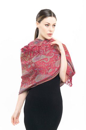 شال زرشکی زنانه کشمیر K&B PASHMINA - کد 73293602