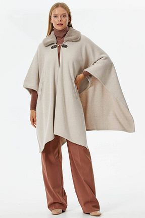 پانچو بژ زنانه پشمی Sementa - کد 56352576