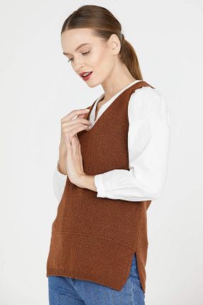سوئیتر قهوه ای زنانه اکریلیک Sementa - کد 68337550
