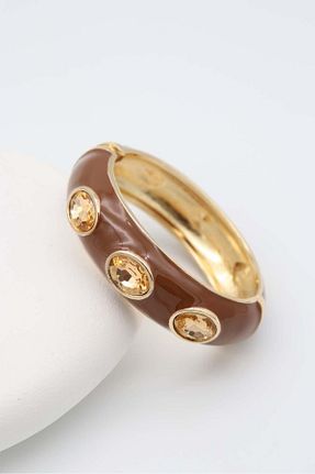 دستبند جواهر قهوه ای زنانه روکش طلا Nilsu Jewellery Accessory - کد 922873295