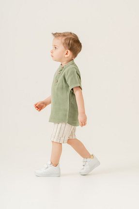 ست نوزادی خاکی بچه گانه پنبه ای JNF kids - کد 923631750