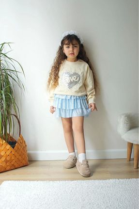ست بالاتنه و پائین تنه آبی بچه گانه بافت Juno kids - کد 923629824