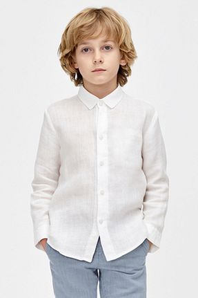 پیراهن سفید بچه گانه رگولار Trend Bebe Butik - کد 923636671