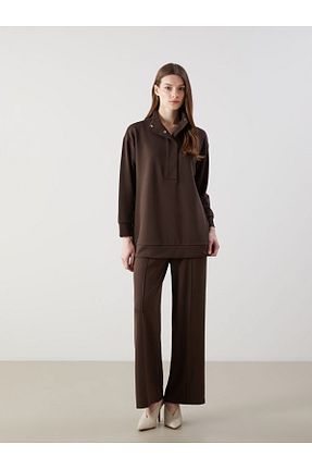 شلوار کرمگن قهوه ای زنانه رگولار LC Waikiki - کد 922882534