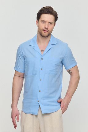 پیراهن آبی مردانه رگولار Plus Ninety - کد 922887721