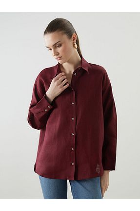پیراهن زرشکی زنانه رگولار LC Waikiki - کد 924371339