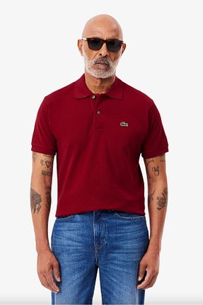 پولوشرت زرشکی مردانه رگولار Lacoste - کد 922897773