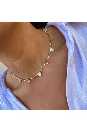 گردنبند استیل ( فولاد ) طلائی روکش طلا neslyaccessories - کد 922898430