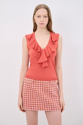 بلوز قهوه ای زنانه ساده adL - کد 906410833