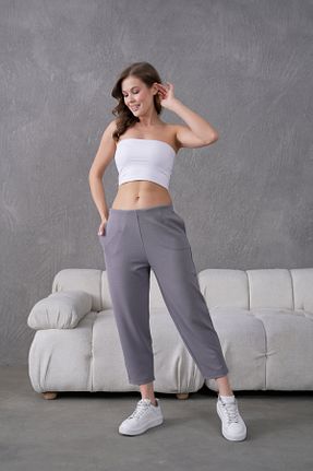 شلوار طوسی زنانه بافتنی MUZOTEX - کد 922931558