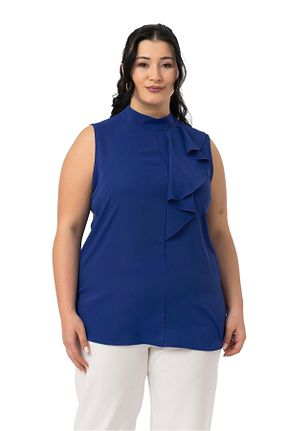 بلوز سایز بزرگ سرمه ای زنانه رگولار DISENTIS MODEST - کد 922938092