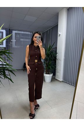 لباس قهوه ای زنانه بافتنی caddstore - کد 922945251