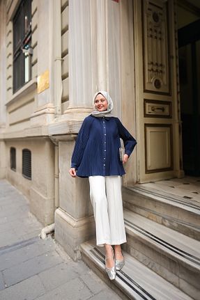 پیراهن حجاب سرمه ای زنانه رگولار LOCCO - کد 922940372