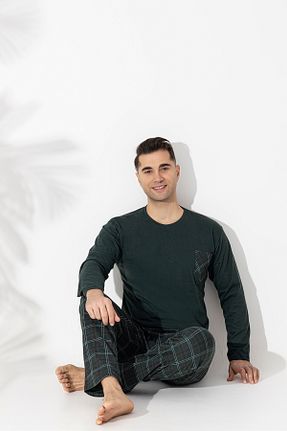 ست لباس راحتی خاکی مردانه پنبه ای Sude HOMEWEAR - کد 922963526