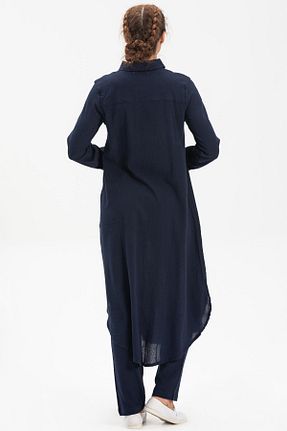 تونیک حجاب سرمه ای زنانه %100 پنبه Eliş Şile Bezi - کد 796302091