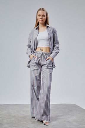ست بالاتنه و پائین تنه طوسی زنانه بافتنی POSH & PURA - کد 922976668