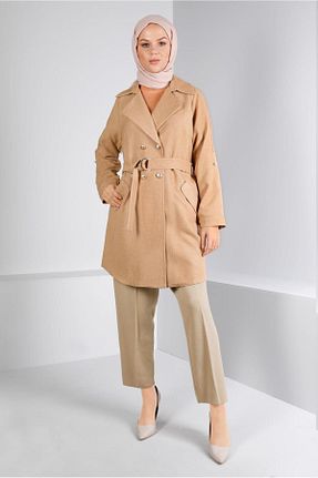 شلوار پارچه ای بژ زنانه بلند Alvina - کد 793825277