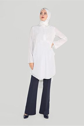 تونیک حجاب سفید زنانه پلی استر Alvina - کد 872386734