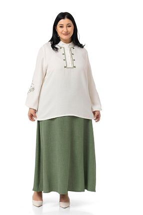 ست بالاتنه و پائین تنه سایز بزرگ خاکی زنانه کش دار DISENTIS MODEST - کد 922977778