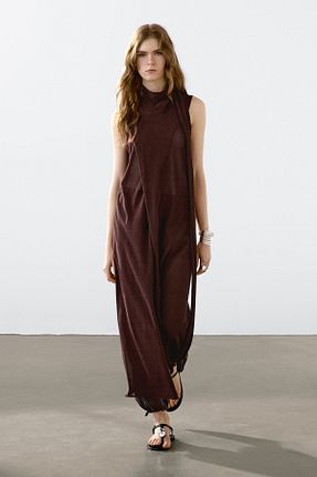 لباس قهوه ای زنانه بافتنی Massimo Dutti - کد 922983081