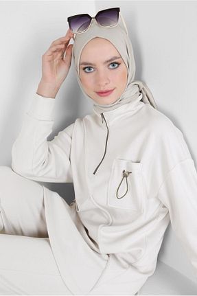 ست گرمکن حجاب قهوه ای زنانه رگولار Alvina - کد 797080510
