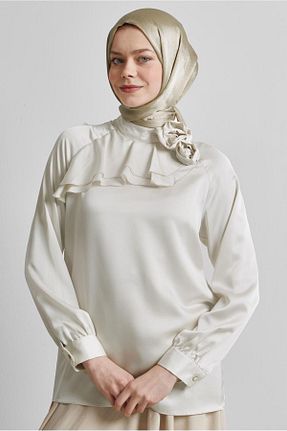 بلوز حجاب قهوه ای زنانه رگولار Alvina - کد 922970172