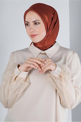 روسری نارنجی پلی استر Alvina - کد 804945550