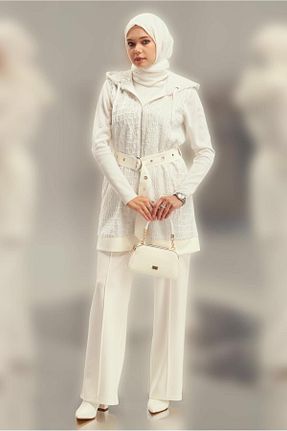ست گرمکن حجاب سفید زنانه رگولار Alvina - کد 882380886