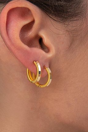 گوشواره طلا زرد زنانه 14 عیار Fiyonk Kuyumculuk - کد 922976929