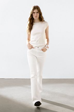 تیشرت سفید زنانه اسلیم فیت Massimo Dutti - کد 922988765