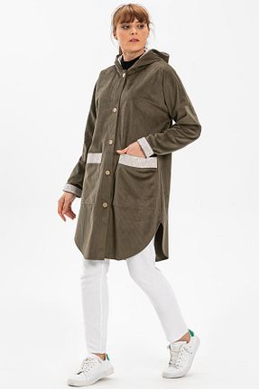 کت خاکی زنانه رگولار Eliş Şile Bezi - کد 65067086