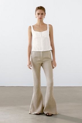 بلوز سفید زنانه اسلیم فیت Massimo Dutti - کد 923700488