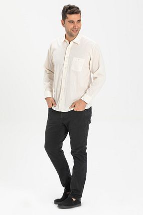 پیراهن بژ مردانه رگولار Eliş Şile Bezi - کد 92998783