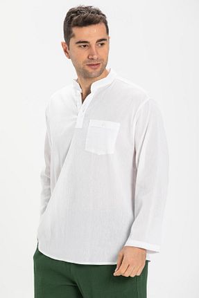 تیشرت سفید مردانه رگولار Eliş Şile Bezi - کد 92980890
