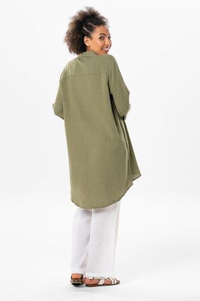 تونیک حجاب خاکی زنانه %100 پنبه Eliş Şile Bezi - کد 815740805