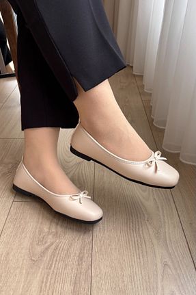بابت بژ زنانه پارچه ای Ayakkabı Podyumum - کد 925758353