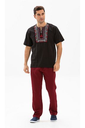 تیشرت مشکی مردانه رگولار Eliş Şile Bezi - کد 92966724