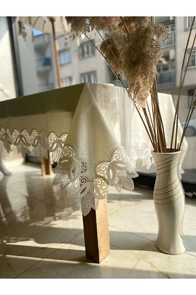 رومیزی بژ کتان Ceki Home - کد 920549729