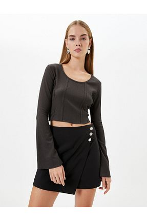 بلوز طوسی زنانه ساده Koton - کد 764601200