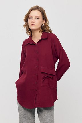 پیراهن زرشکی زنانه رگولار Rays - کد 923179885