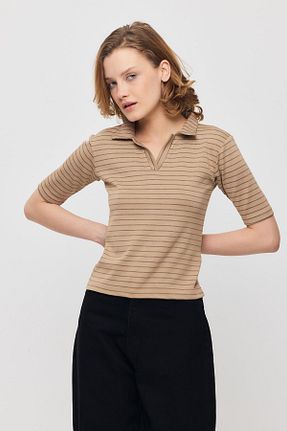 تیشرت قهوه ای زنانه رگولار Rays - کد 923208675