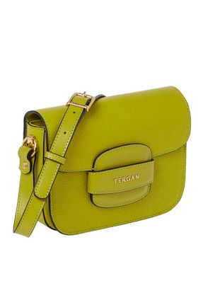 کیف دوشی زرد زنانه چرم خالص Tergan - کد 886673262