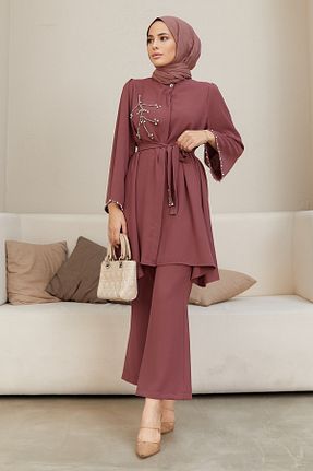 ست بالاتنه و پائین تنه حجاب صورتی زنانه رگولار VAVİNOR - کد 358488926